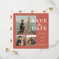 Terracotta Moon 3 Photo Save the Date Card