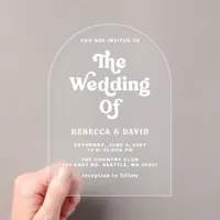 Retro Groovy 70s Cute Pink Green Yellow Wedding Acrylic Invitations