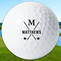 Custom Create Golfer Personalized Monogram & Name Golf Balls