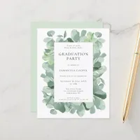 Budget Eucalyptus Sage Graduation Party Invitation