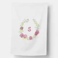 Floral Spring Monogram House Flag