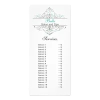 Aqua Flourish Personalized Business Stationery Rack Card