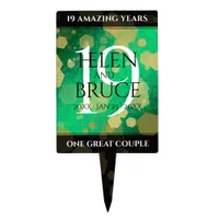 Elegant 19th Jade Wedding Anniversary Celebration Cake Topper