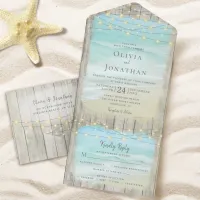 Rustic Destination Beach Wedding All In One Invitation