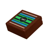 Colorful Thin Stripes Monogrammed Gift Box