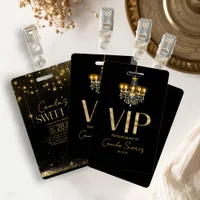 Old Hollywood Glam Chandelier Sweet 16 ID1108 Badge