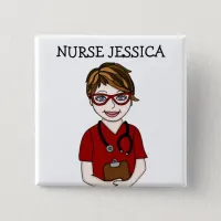 Personalized Nurse's Name Badge  Button