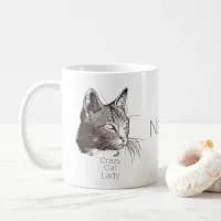 Personalized Cat Portrait for the Crazy Cat Lady C Coffee Mug