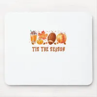 Tis The Season Leopard Football Halloween Fall Mouse Pad