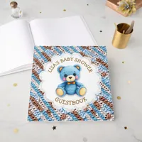 Crochet Teddy Bear | Boy's Baby Shower Guest Book