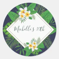 Hawaiian Aloha Luau Birthday Party Classic Round Sticker