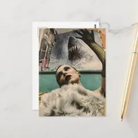 Surreal Woman and the Shark Watch Tour Postcard