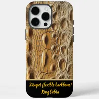 Close-up of intricate snakeskin texture iPhone 16 pro max case