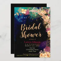 Boho Chic Bridal Shower Bohemian Floral & Feathers Invitation