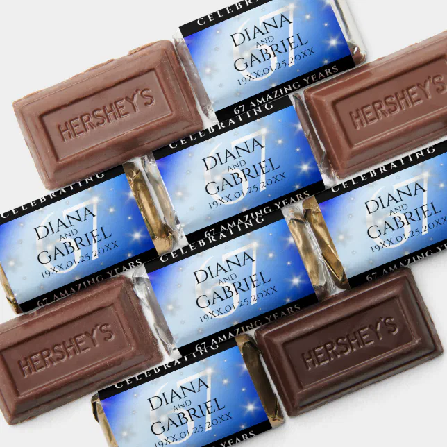 Elegant 67th Star Sapphire Wedding Anniversary Hershey's Miniatures