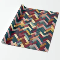 Cozy Autumn Tones Weave Pattern Wrapping Paper