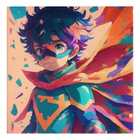 Blue and Red Anime Superhero Boy  Acrylic Print