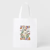 Tis The Season Retro Halloween Party Funny Trendy Grocery Bag