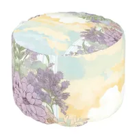*~* 2 Pastel Floral Pattern Ethereal  Flowers Pouf