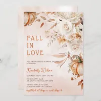 Rustic Fall in Love Pumpkins Fall Bridal Shower Invitation