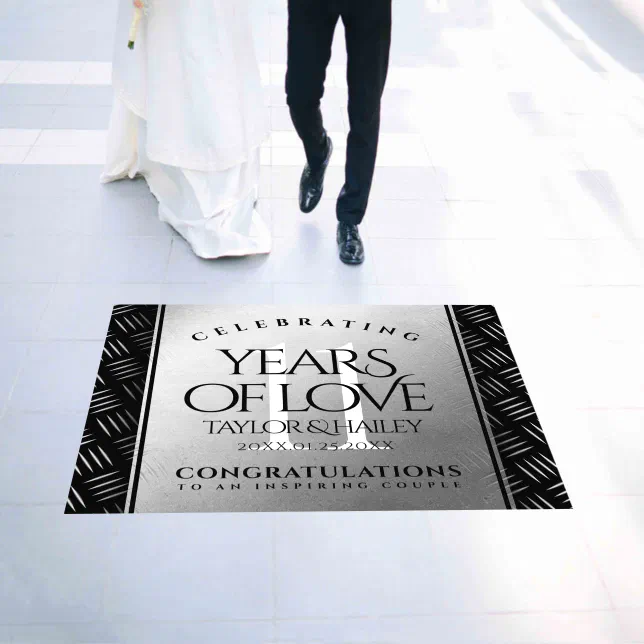 Elegant 11th Steel Wedding Anniversary Celebration Floor Decals