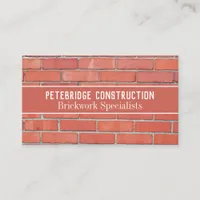 Bricklayer Handyman Construction Worker Brick Wall Business Card