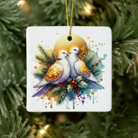 Two Turtle Doves | 12 Days of Christmas Ceramic Ornament