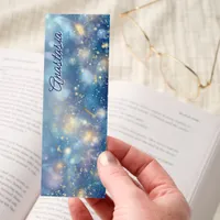 Golden Butterflies on Dreamy Blue Background Bookmarks