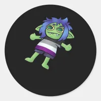 Goblincore Asexual Pride Goblin Classic Classic Round Sticker