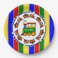 Its a Boy, Choo Choo Train Baby Shower Party Paper Plates