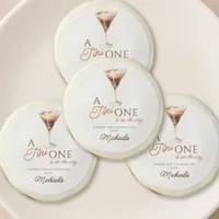 Tini One On The Way Watercolor Martini Baby Shower Sugar Cookie