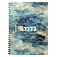 Abstract Golden Blue Sky Clouds Notebook