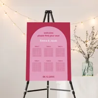 Pink Magenta Arch 6 Table Seating Chart Foam Board