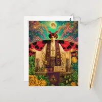 A psychedelic priestess postcard