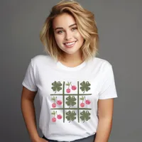 Retro Shamrock and Cherry St Patricks Day Tri-Blend Shirt