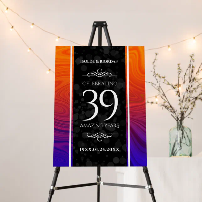 Elegant 39th Agate Wedding Anniversary Celebration Foam Board