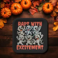 Funny Dancing Mummies Rapt with Excitement Paper Plates