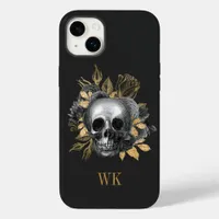 Vintage Gothic Black and Gold Floral Skull Case-Mate iPhone 14 Plus Case