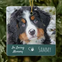 Pet Memorial Dog Photo In Loving Memory Ceramic Ornament