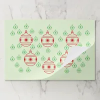 Paper Placemat - Round Tree Ornaments on Green