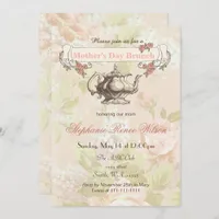 vintage Blush floral Mother's Day Brunch Tea Party Invitation