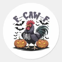 F Caw F Humor Crow Gothic Funny Style Classic Round Sticker