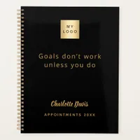 Logo black gold motivational quote business 2026 planner