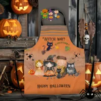 Witch Way Halloween Orange Apron