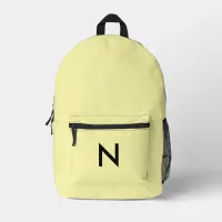 Yellow Monogrammed Modern Minimal Trendy Chic Printed Backpack