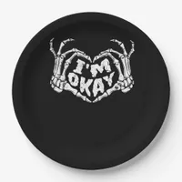 I'm Okay Funny Halloween Costume Skeleton Hands He Paper Plates