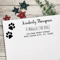 Paw Print New Address Cute Moving Return Address Self-inking Stamp