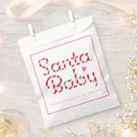 Santa Baby Pink Holiday Baby Shower Favor Bag