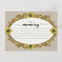 Vintage Funeral Share a Memory Condolences Card