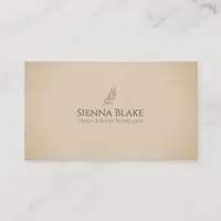 Rustic Minimalist Photographer Leaf Accent Business Card